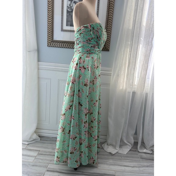 Allure Bridals Strapless Sweetheart Floral Ruched Maxi Dress Size 12 - Picture 5 of 10